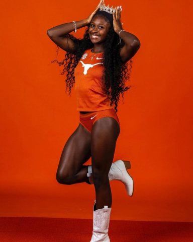 Lisa Raye in a Texas Longhorns uniform