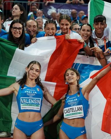 Italian U18 sprinters Elisa Valensin and Margherita Castellani