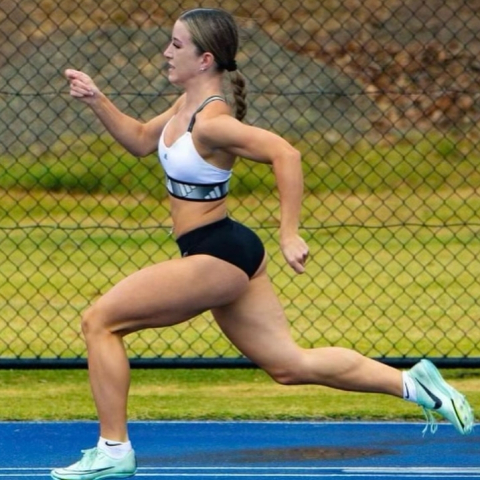 Australian athlete Charleigh Allen running