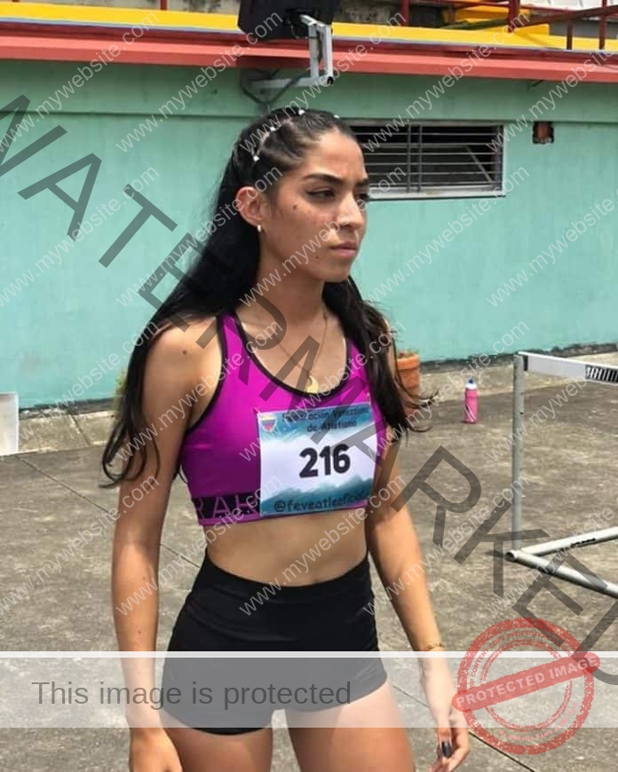 Celeste Rojas ready to compete in her track uniform and number 216.