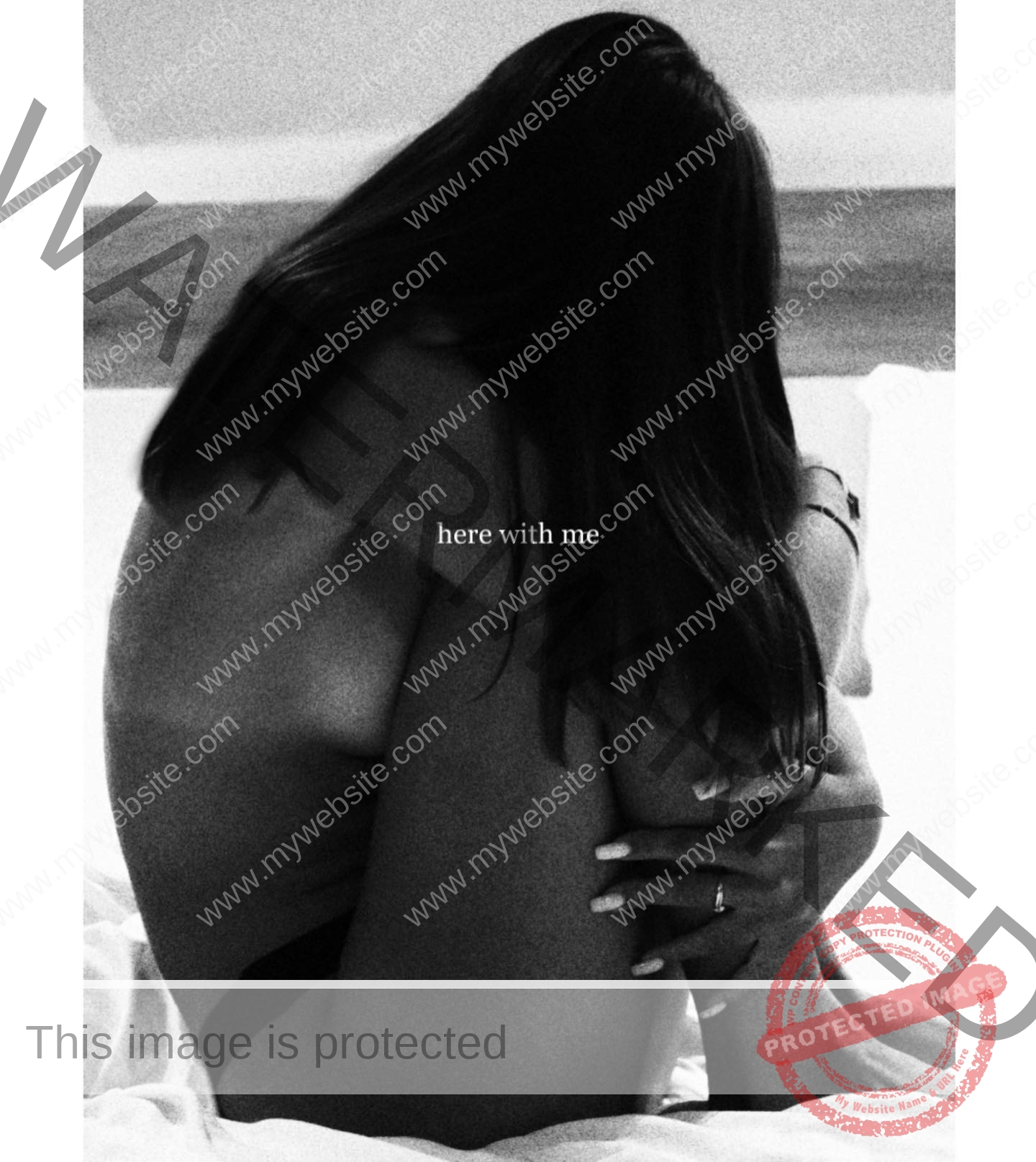 viktoriya-antipova-russia-viichkaaaaa-03590 Viktoriya Antapova, track and field star from Russia: A black and white photo of her sitting on a bed, hugging her knees; “here with me” over her back.